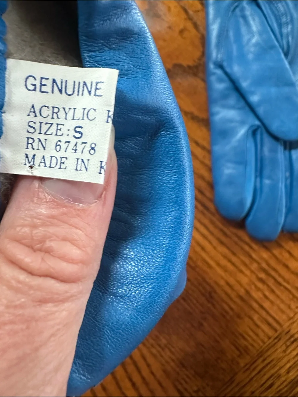 Women's Cobalt Blue Leather Gloves